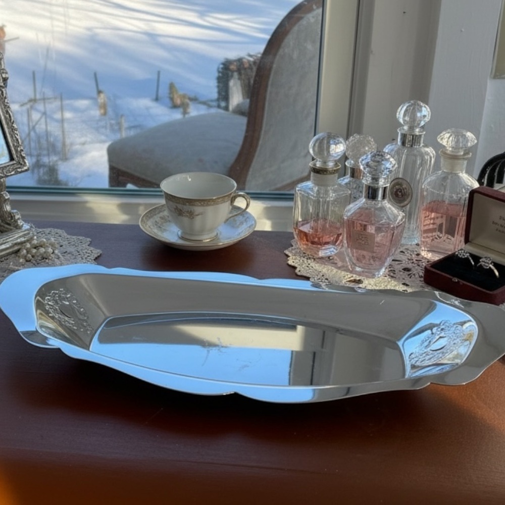 Krome Kraft tray by Farber Bros, vintage, serving try or decor piece